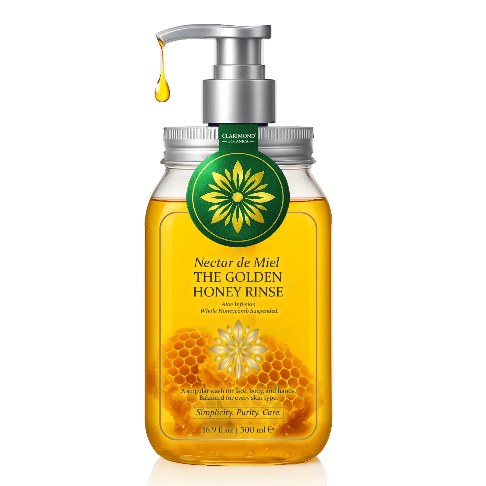 Clarimond nectar de miel golden honey rinse 500ml front product image